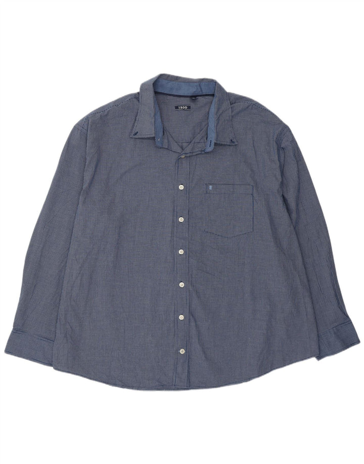 Camicia a quadri da uomo Izod 3XL in cotone a quadretti blu