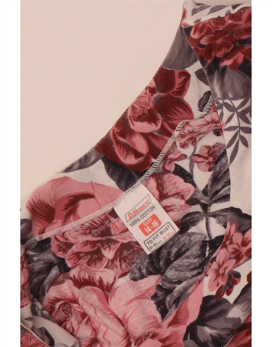 Top da donna St. Bernard manica 3/4 UK 14/16 grande floreale multicolore