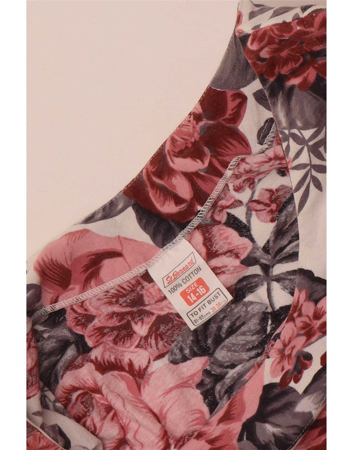 Top da donna St. Bernard manica 3/4 UK 14/16 grande floreale multicolore