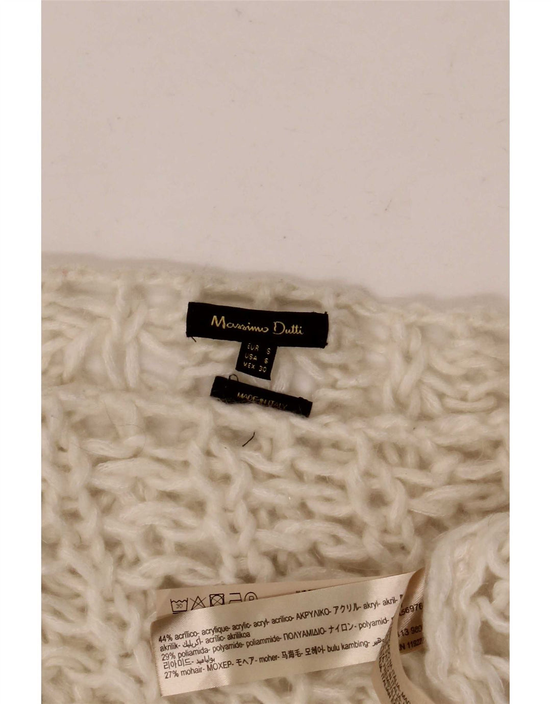 Maglione maglione con scollo a barca da donna Massimo Dutti UK 10 piccolo bianco sporco