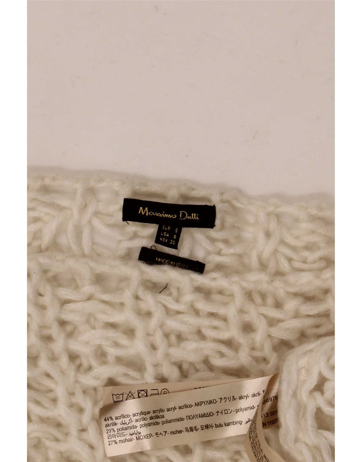 Maglione maglione con scollo a barca da donna Massimo Dutti UK 10 piccolo bianco sporco