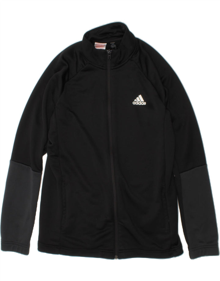 ADIDAS Boys Aeroready Tracksuit Top Jacket 13-14 Years Black Polyester Vintage Adidas and Second-Hand Adidas from Messina Hembry 