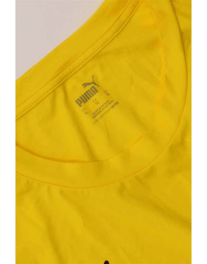 Puma Uomo BVB Dortmund T-shirt grafica Top XL Gialla