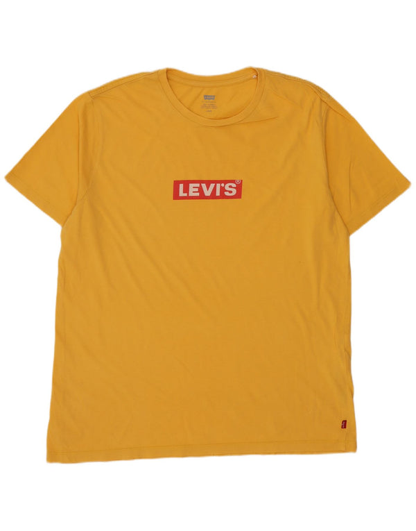T-shirt grafica da uomo Levi's Top grande in cotone giallo