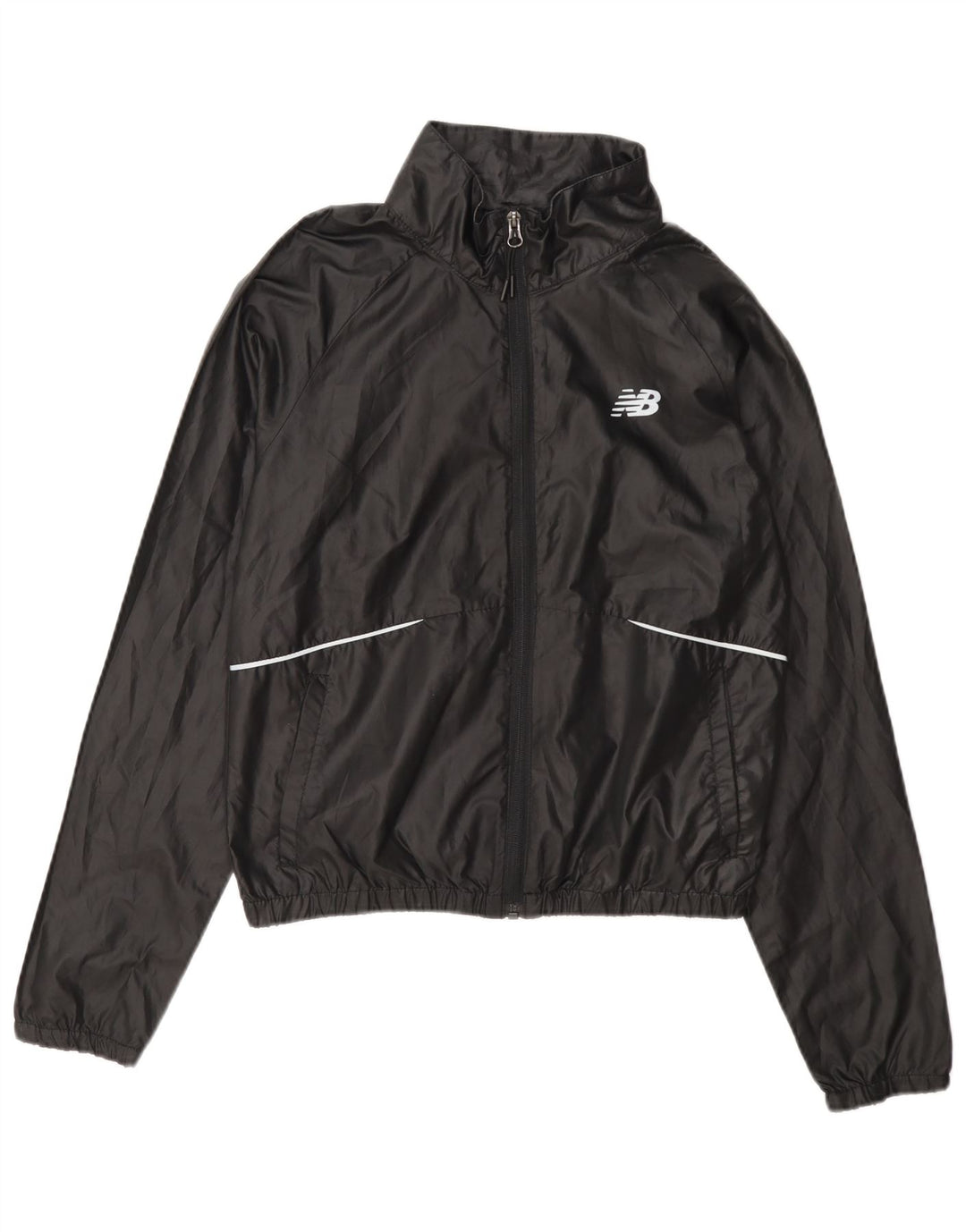 Giacca da tuta grafica da donna New Balance UK 8 piccola in poliestere nero