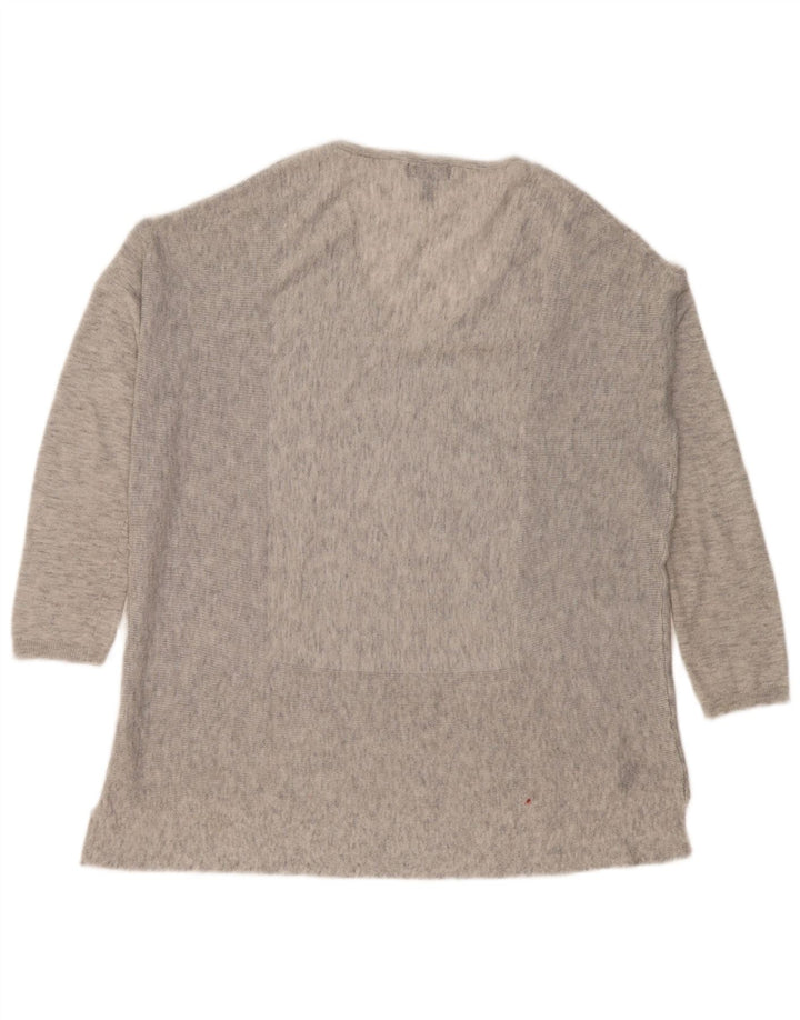 Topshop Top oversize da donna a maniche lunghe UK 6 XS Poliestere chiazzato grigio