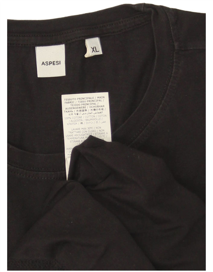 T-shirt grafica da uomo Aspesi Top XL in cotone nero