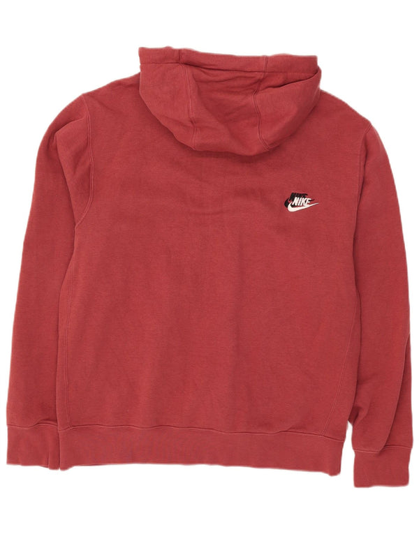 Maglia con cappuccio Nike da uomo in cotone rosso medio