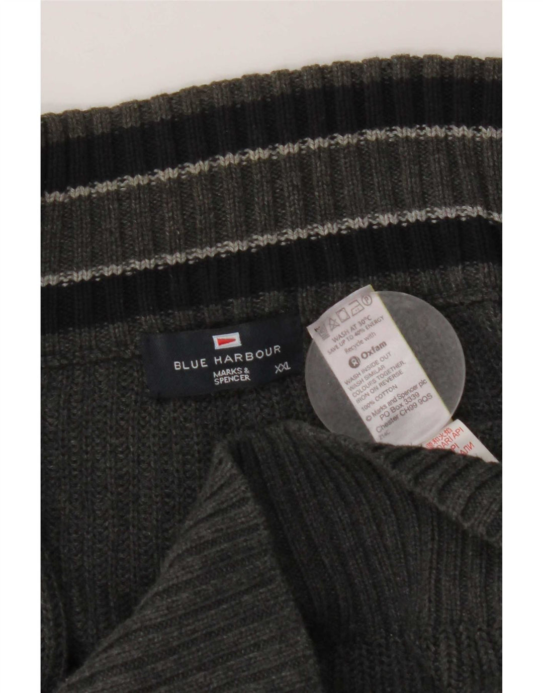 Maglione cardigan Harbour blu da uomo Marks & Spencer 2XL cotone grigio