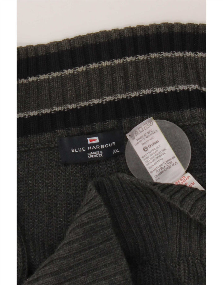 Maglione cardigan Harbour blu da uomo Marks & Spencer 2XL cotone grigio