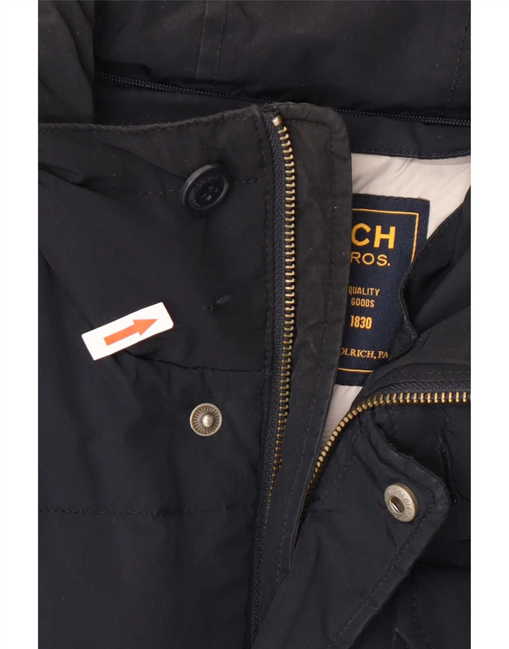 Giacca imbottita con cappuccio da uomo Woolrich UK 36 Small Poliestere blu navy