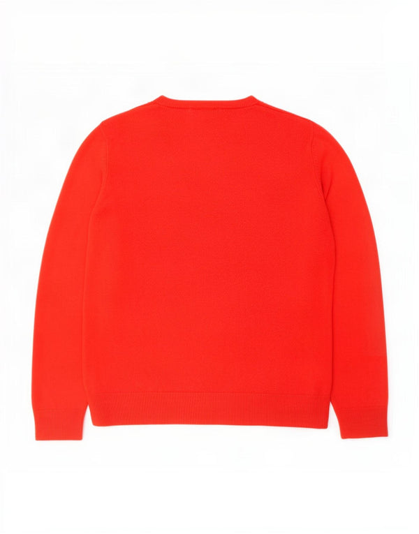 Marks & Spencer Womens V-Neck Jumper Sweater UK 16 Large Red Acrylic