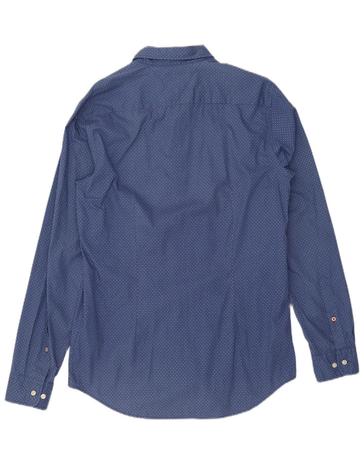 TOMMY HILFIGER Camicia slim fit da uomo grande cotone geometrico blu