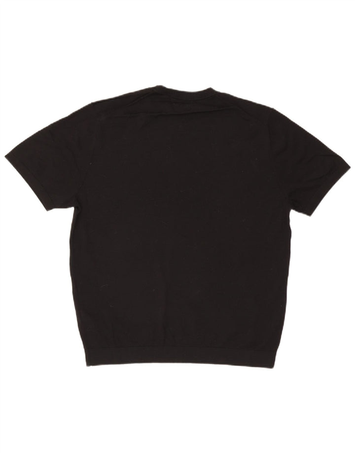 Maglione maglione girocollo da uomo a maniche corte Massimo Dutti nero medio