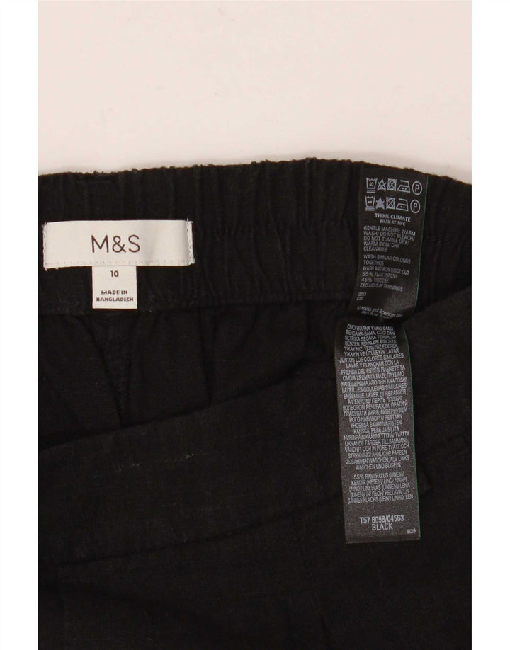 Pantaloncini chino da donna Marks & Spencer UK 10 piccoli W28 lino nero