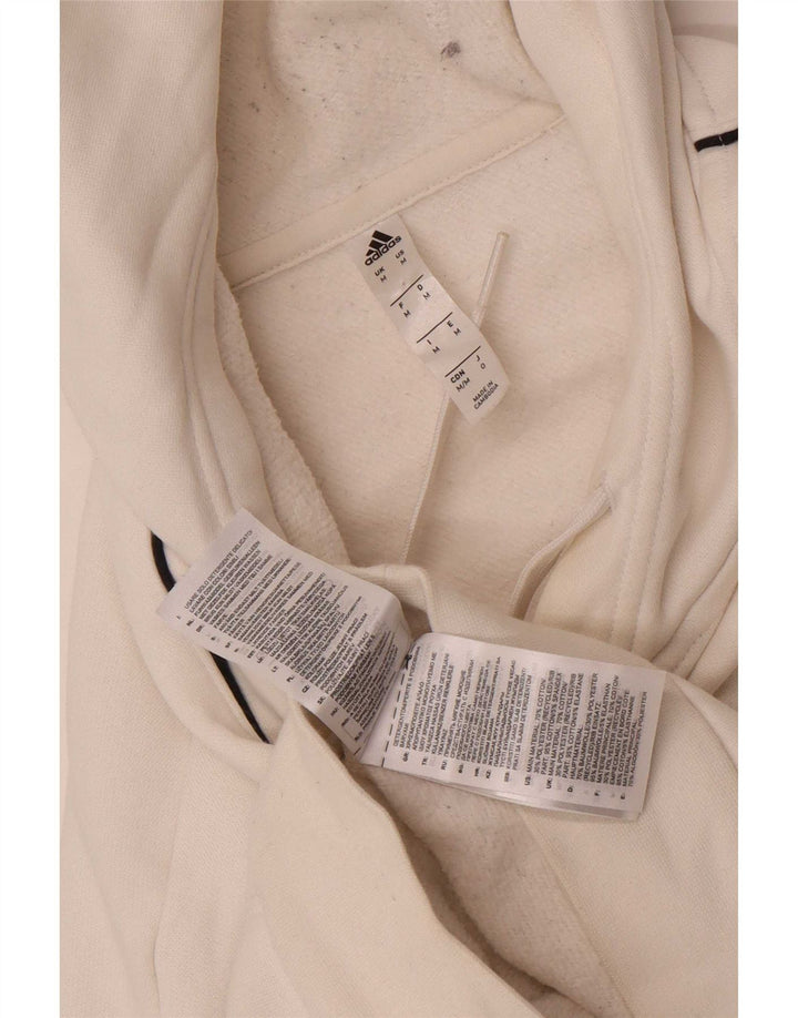 Felpa con cappuccio da uomo Adidas, cotone bianco medio