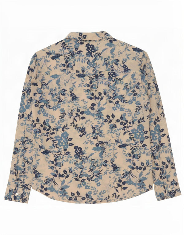 Camicia da donna Benetton UK 16 grande cotone floreale blu