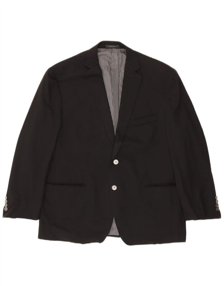 Giacca blazer a 2 bottoni da uomo Calvin Klein UK 44 grande lana nera