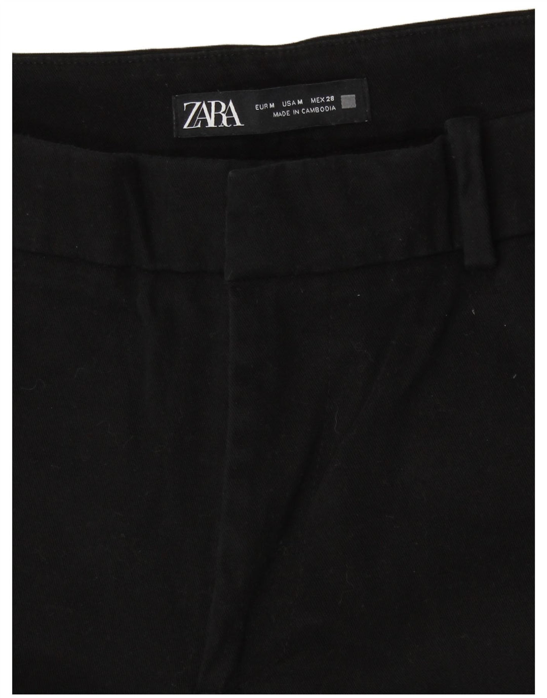 Pantaloni corti dritti da donna Zara medi W28 L26 cotone nero