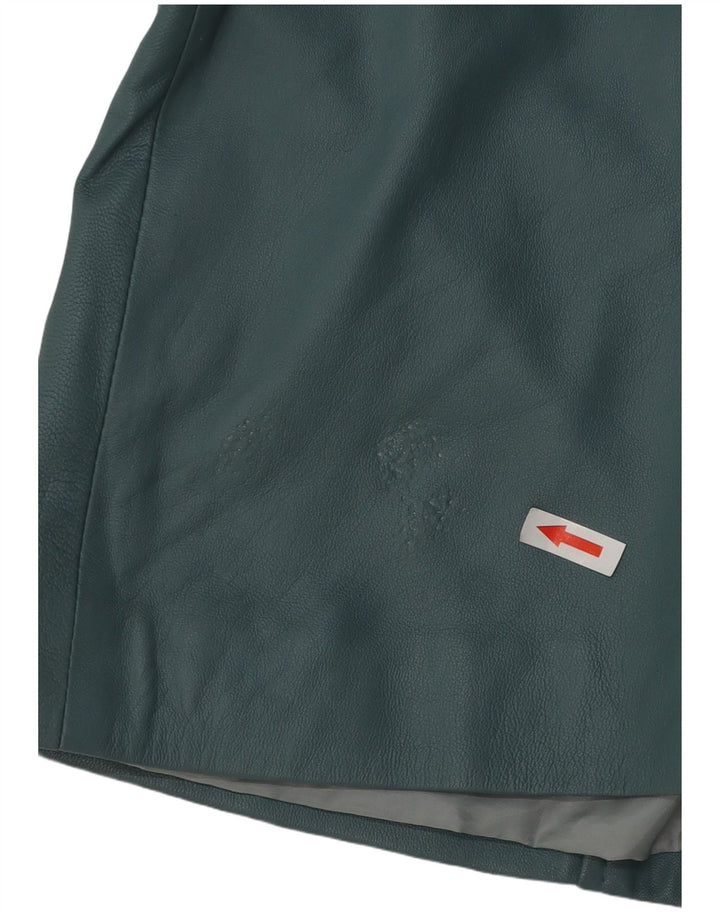 Cappotto in pelle oversize da donna Via Appia UK 14 Pelle blu medio