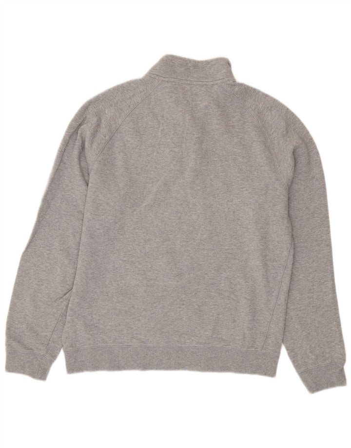 Felpa da donna con collo con zip Farah, maglione, UK 16, grande cotone grigio