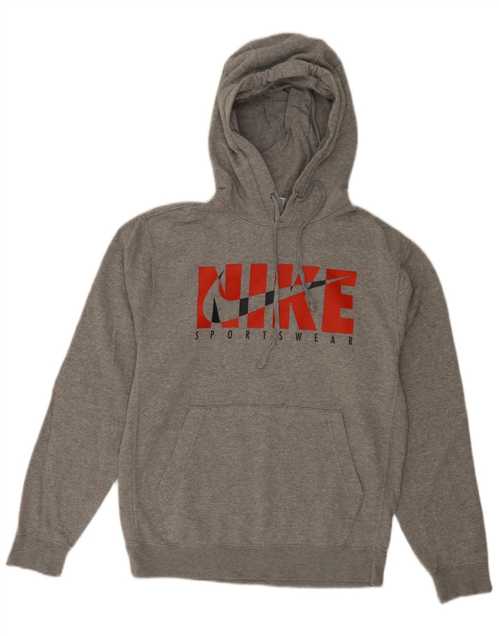 Felpa con cappuccio Nike Graphic Regular Fit da uomo, piccola, in cotone grigio