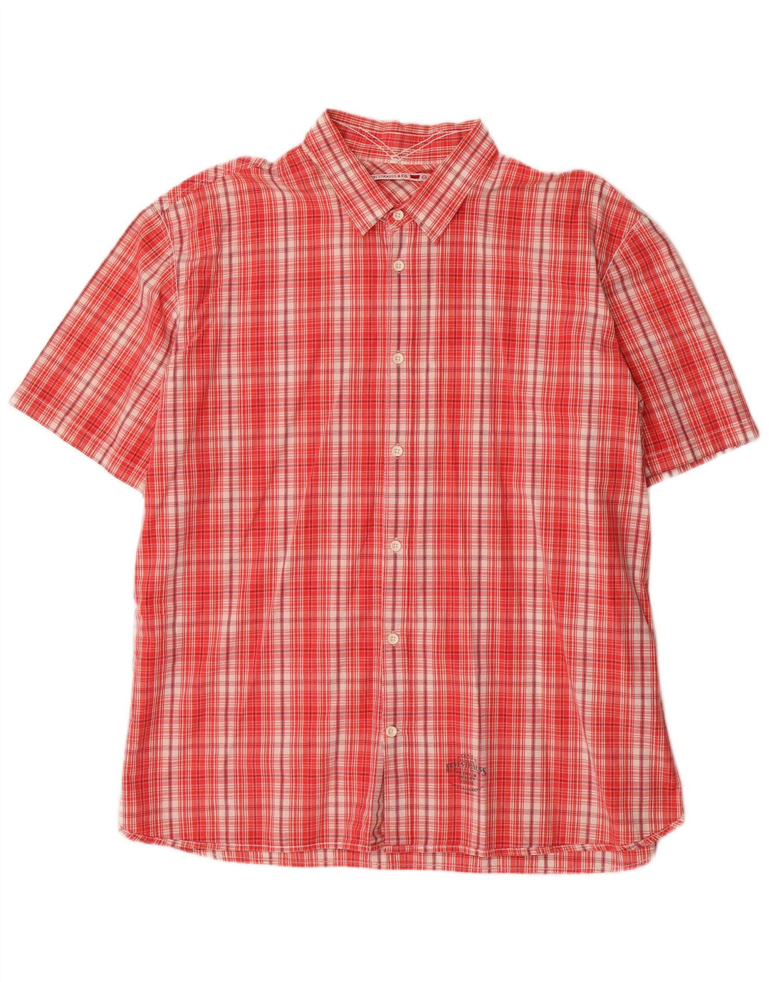 Camicia a maniche corte Denizen da uomo Levi's 2XL in cotone a quadri rossi