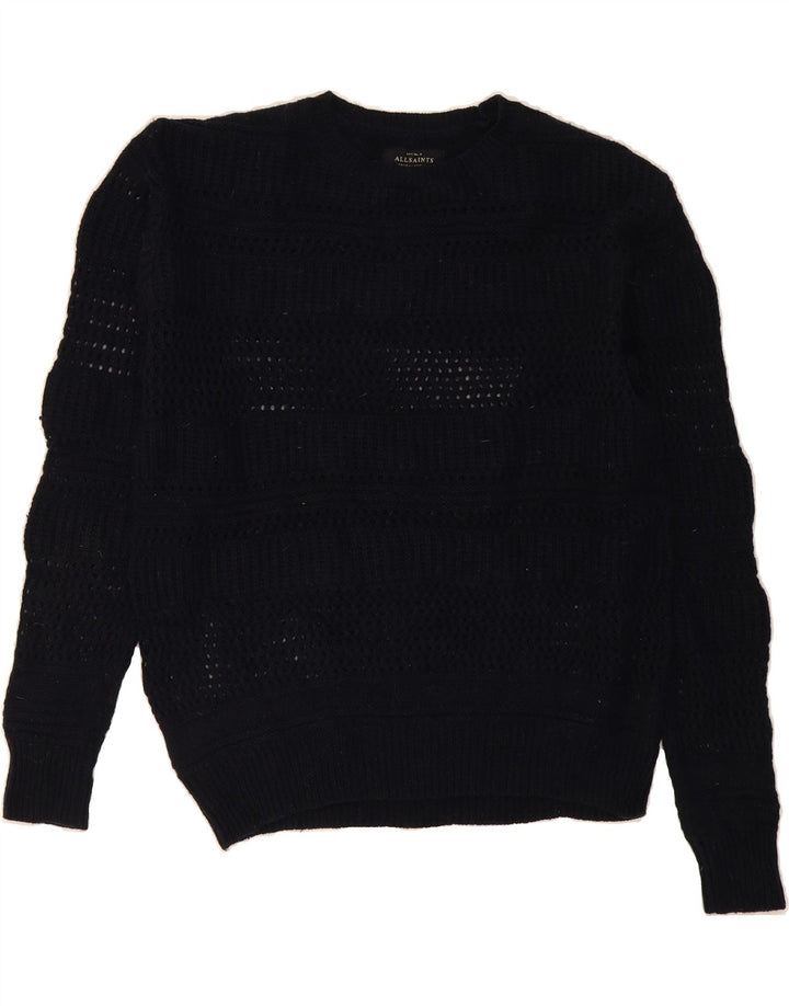 ALL SAINTS Mens Crew Neck Jumper Sweater Large Navy Blue Acrylic Vintage All Saints and Second-Hand All Saints from Messina Hembry 