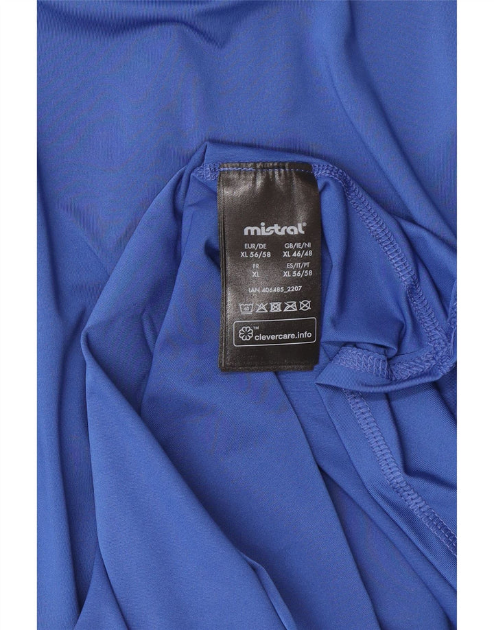Top grafico da uomo Mistral manica lunga XL blu poliestere color block