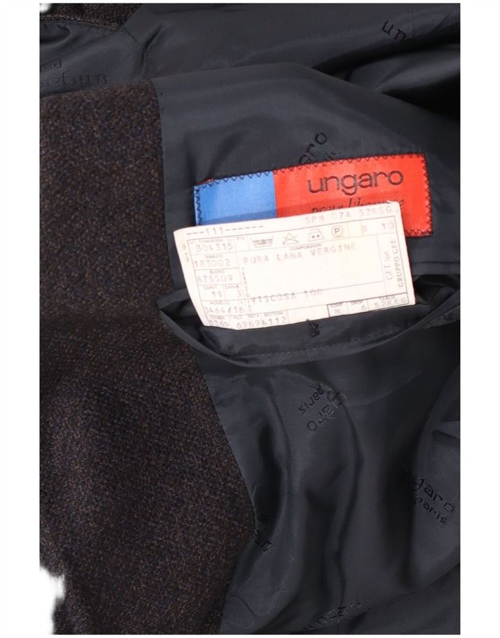 Giacca Blazer 3 Bottoni Ungaro Uomo IT 52 XL Lana Vergine Grigia