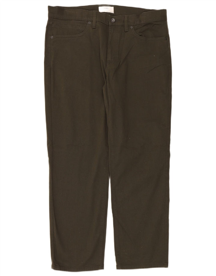 Jeans dritti da uomo Marks & Spencer W36 L29 cotone kaki
