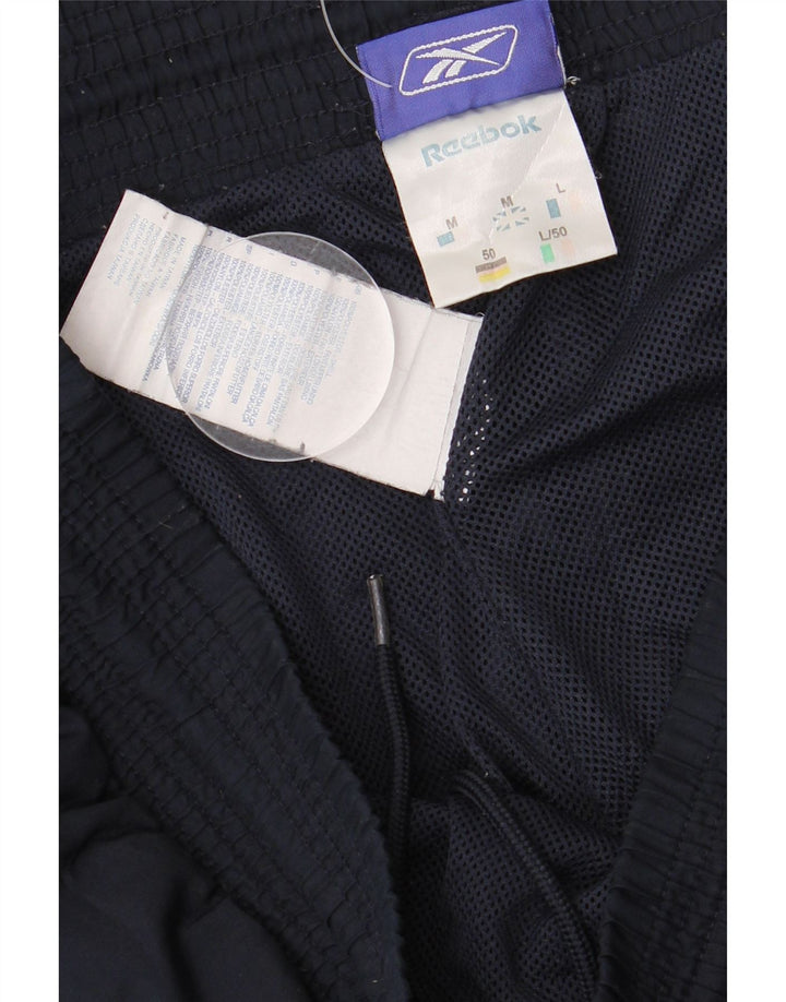 Pantaloni da tuta da uomo Reebok medi in poliestere blu navy