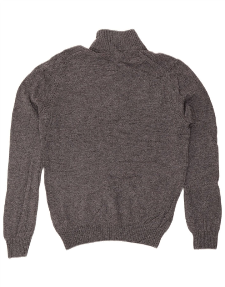 Maglione da uomo Marks & Spencer con zip e collo in lana grigio medio