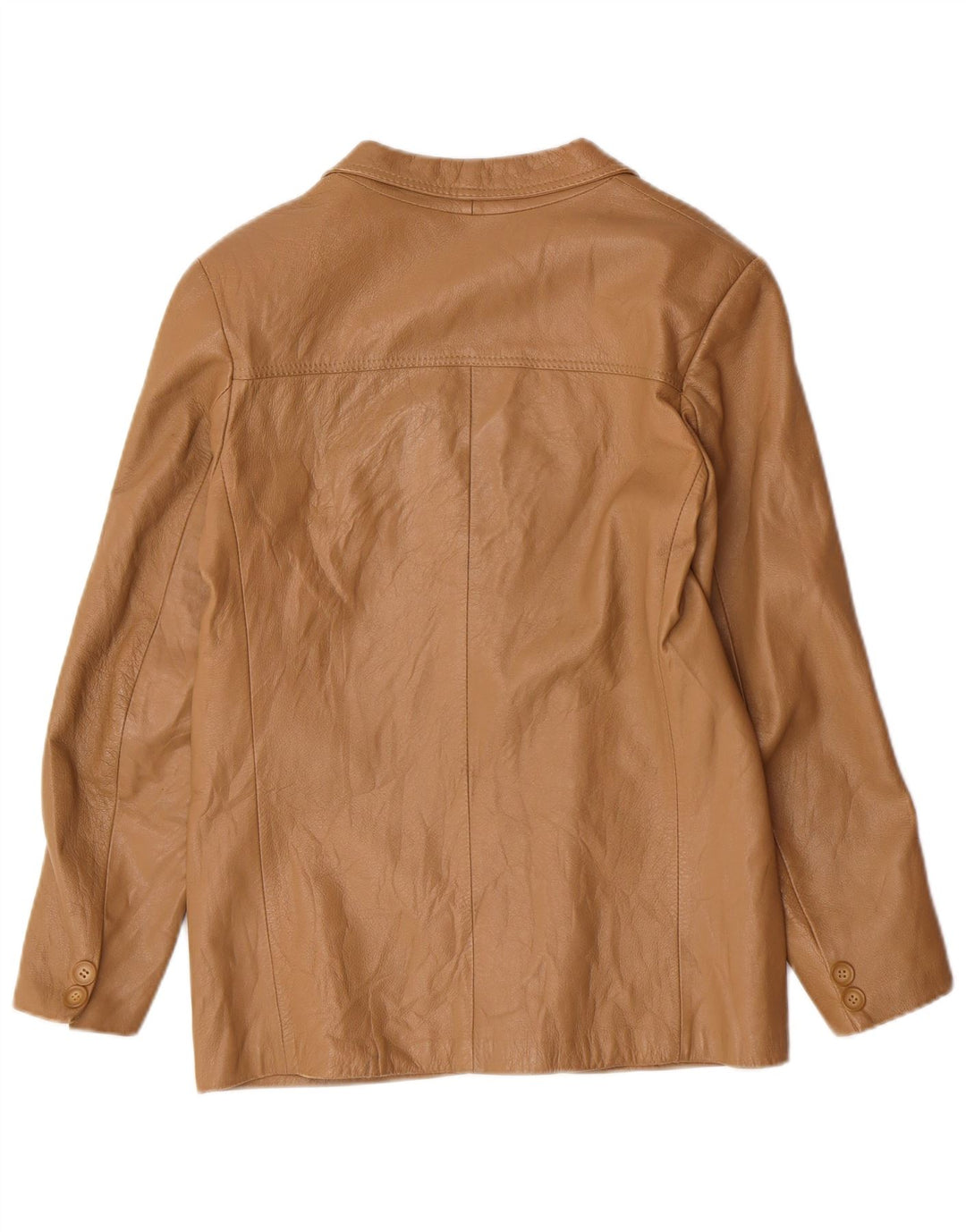 Giacca blazer vintage da donna a 2 bottoni IT 44 Classica in pelle beige media