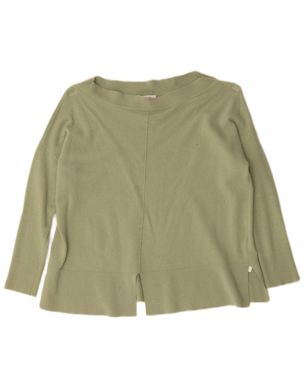 Maglione maglione oversize con scollo a barca da donna Reiss UK 6 XS lana verde