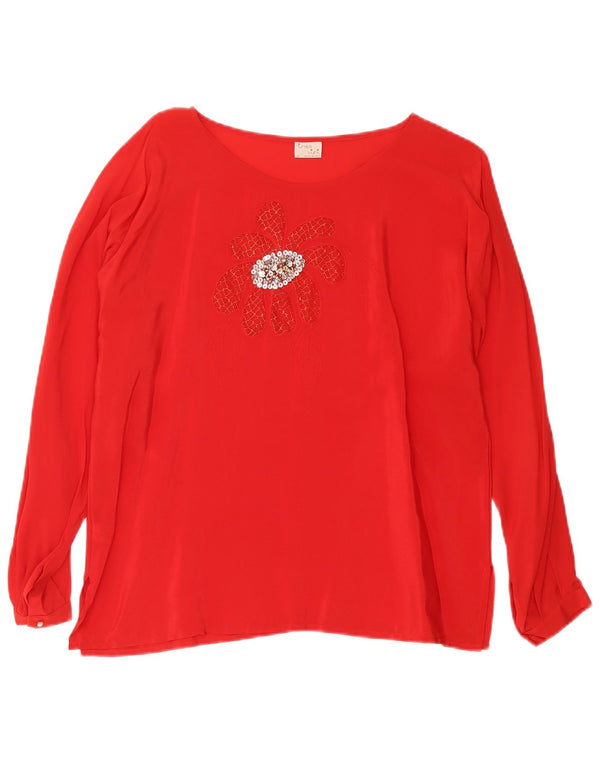 Camicetta da donna Ines Top IT 46 Acetato floreale rosso grande