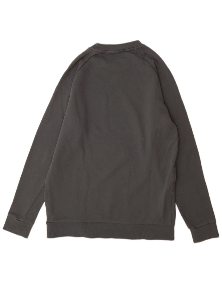 Felpa grafica da uomo Adidas Felpa in cotone grigio medio