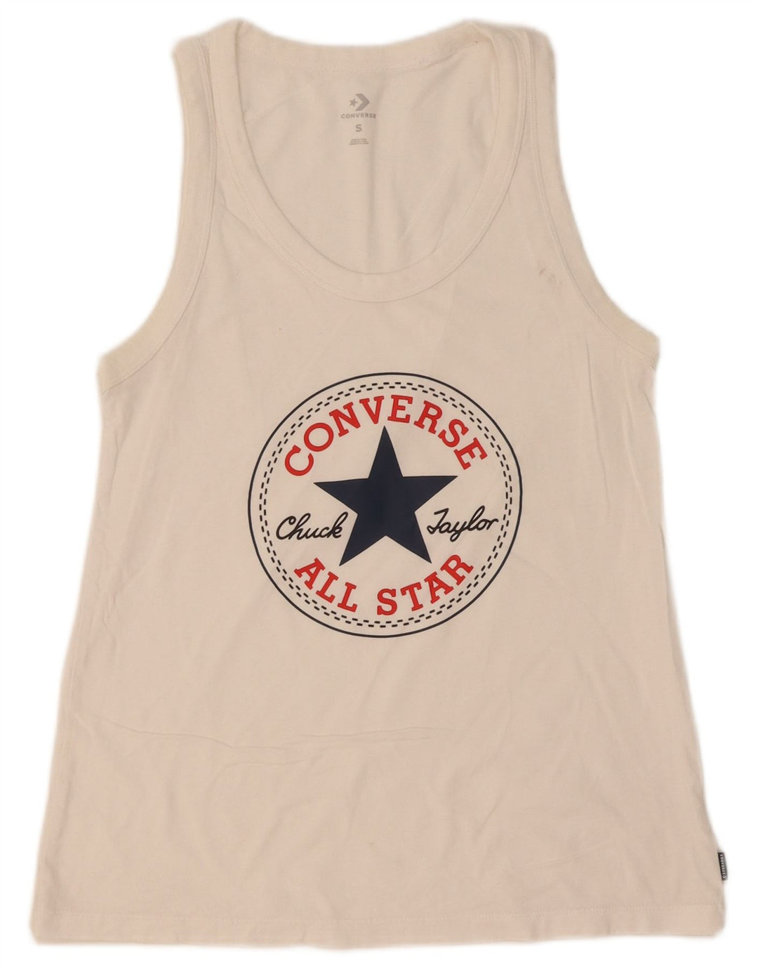Converse Canottiera grafica da donna UK 8 Small Bianca