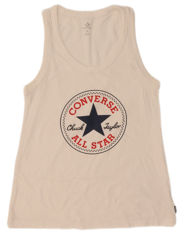 Converse Canottiera grafica da donna UK 8 Small Bianca
