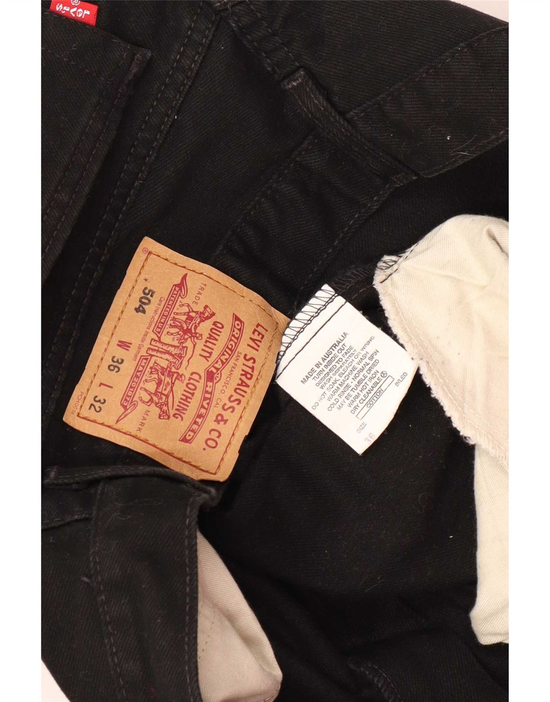 Levi's Uomo 504 Jeans dritti W36 L32 Neri