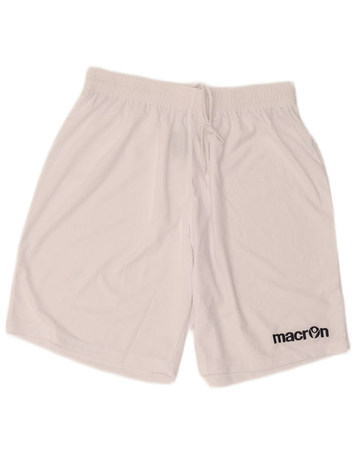 Pantaloncini sportivi grafici da uomo Macron XL bianchi