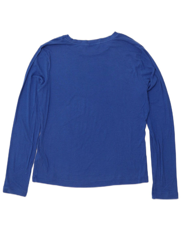 WHISTLES Womens Top Long Sleeve UK 14 Large Blue Lyocell