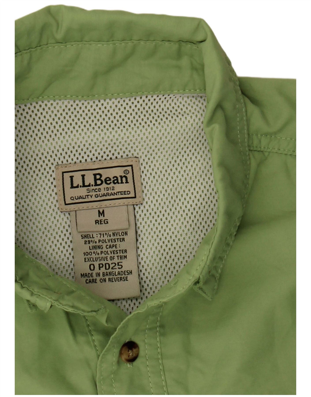 Camicia a maniche corte da uomo L.L.BEAN in nylon verde medio