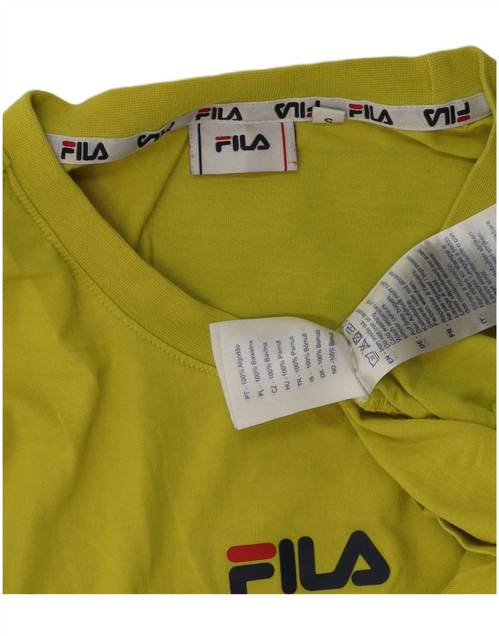 T-shirt grafica da uomo Fila Top Small in cotone verde
