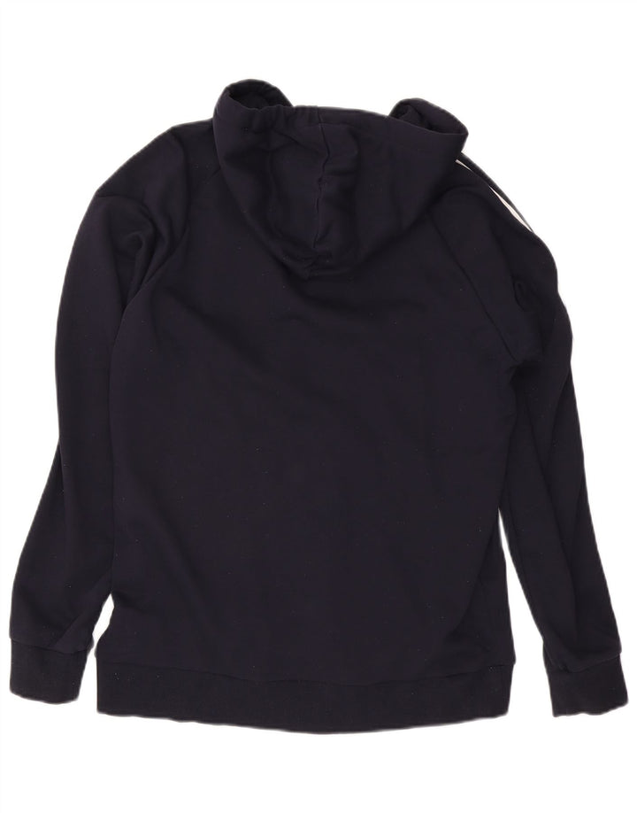 Maglione con cappuccio e zip da uomo ADIDAS grande in cotone blu navy