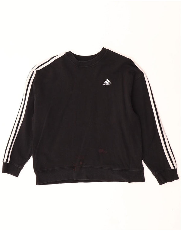 Felpa da donna Adidas Jumper UK 12/14 cotone nero medio