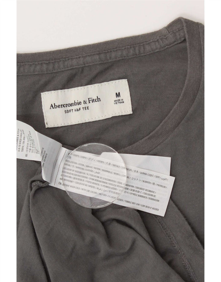 T-shirt da uomo Abercrombie & Fitch in cotone grigio medio