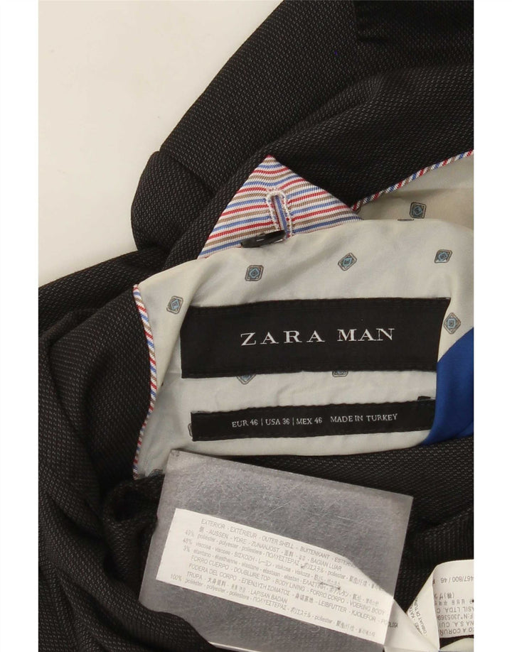 Giacca blazer a 2 bottoni da uomo Zara EU 46 piccola poliestere grigio