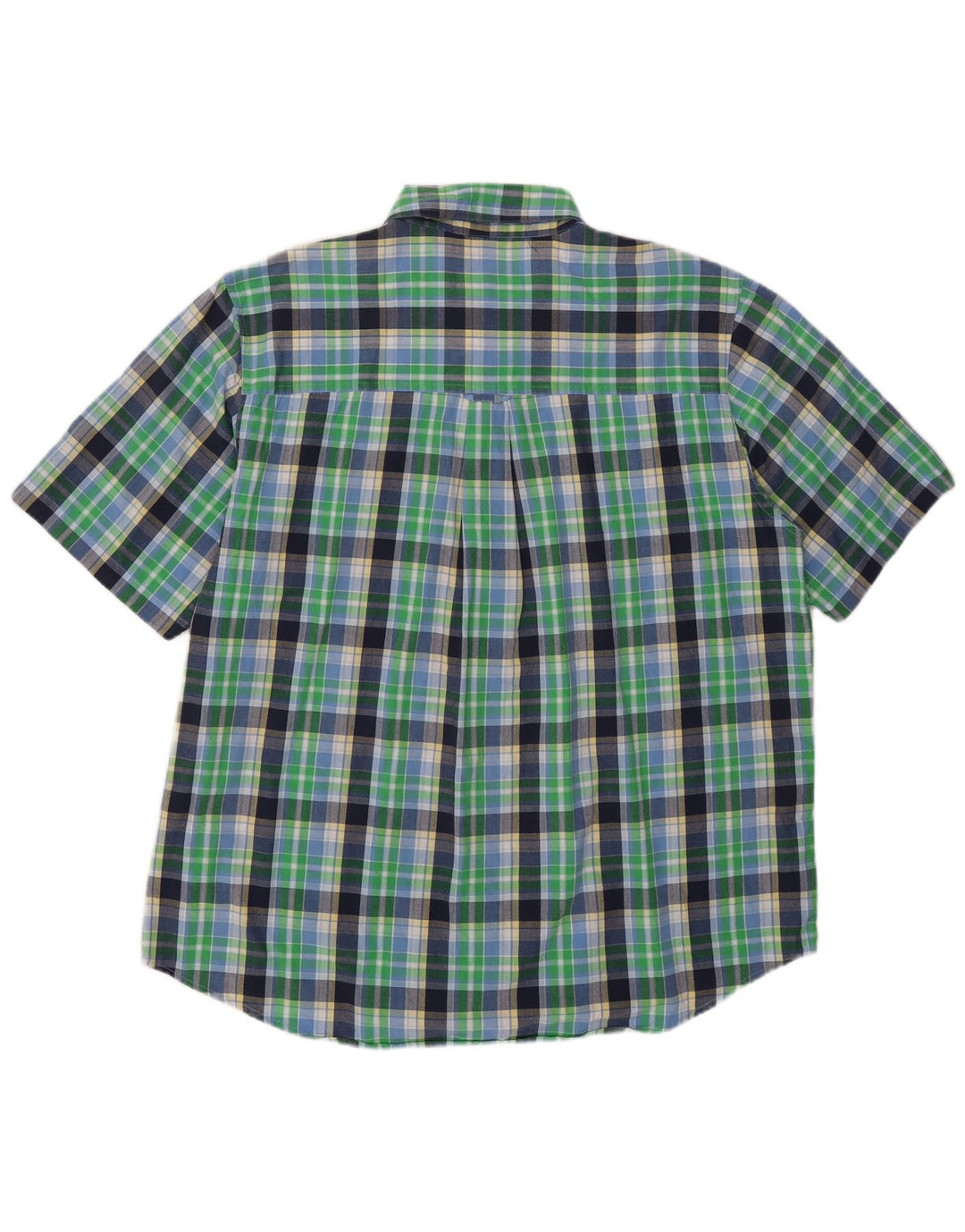 Camicia a maniche corte da uomo Chaps XL in cotone a quadri verdi