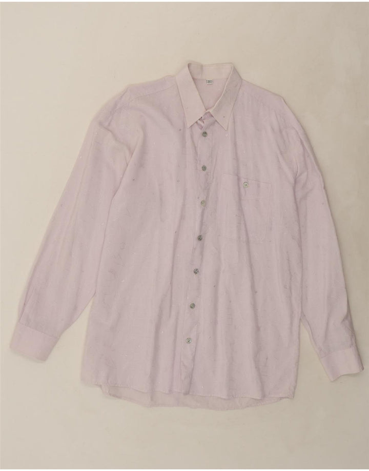 VINTAGE Mens Shirt Size 42 Large Purple Geometric Vintage Vintage and Second-Hand Vintage from Messina Hembry 